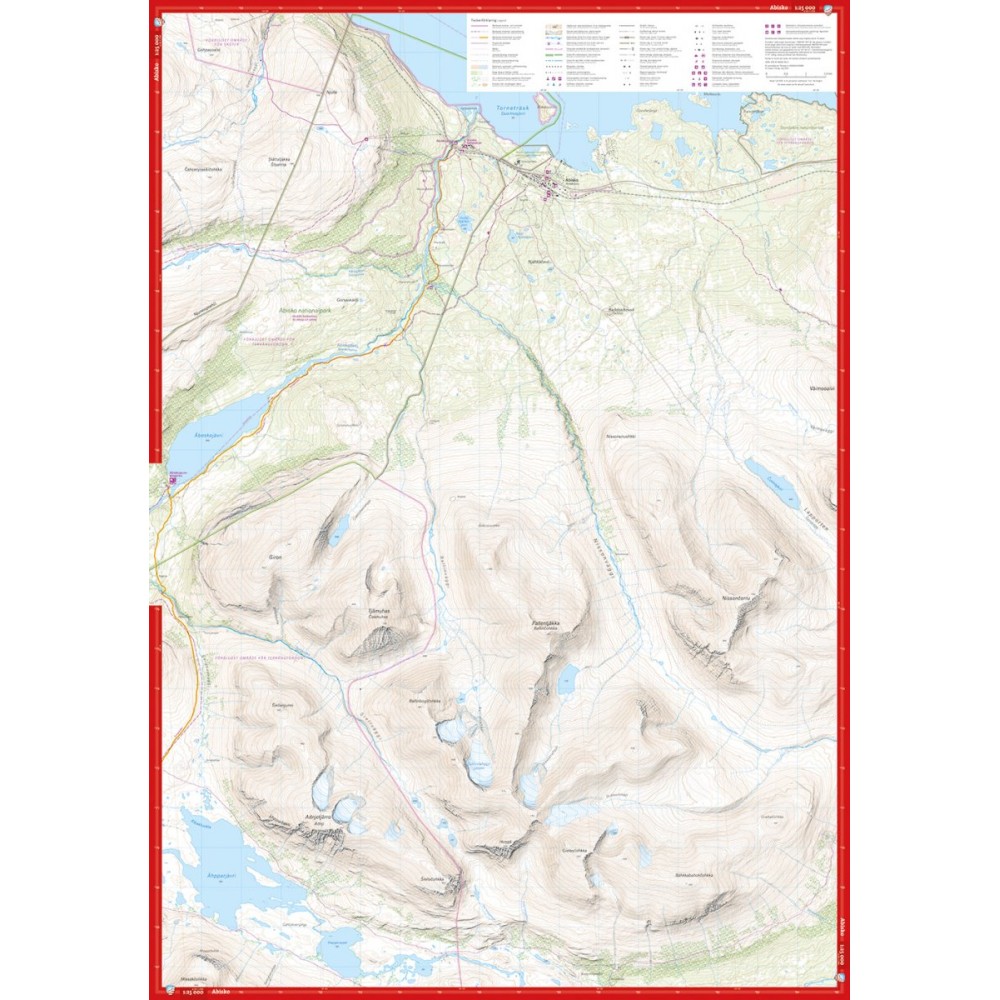 Högalpin karta Abisko och Riksgränsen Calazo